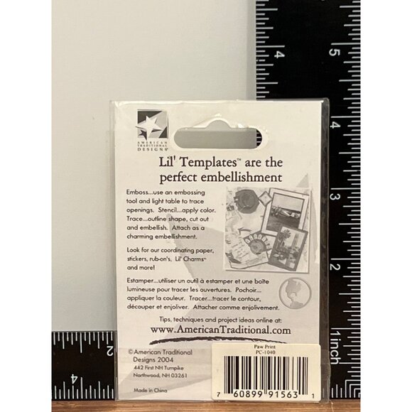 Lil Templates Best Friend PC-1040 Paw Print Stencil For Embossing AND CRAFTS - Picture 2 of 2